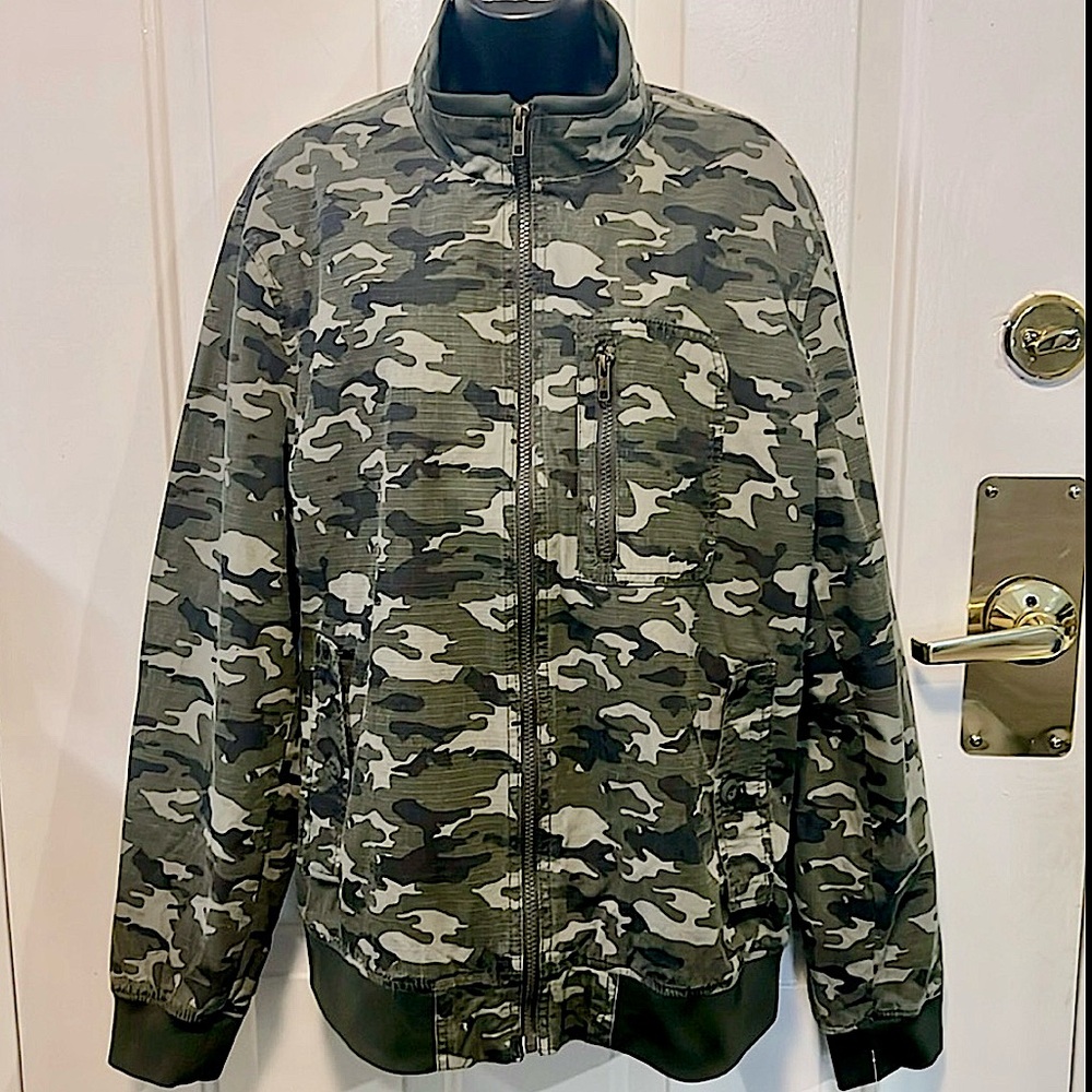NWT 👲 AMERICAN RAG FULL ZIP COTTON CAMO CAMOUFLAGE LINED ZIP JACKET Men’s XL 42 - Picture 4 of 13